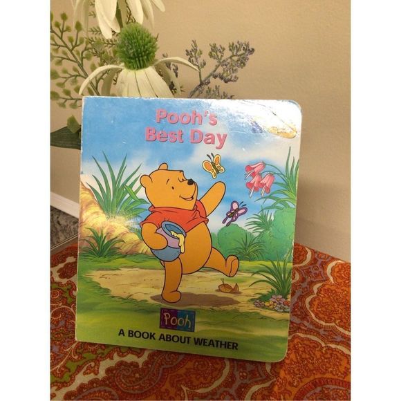 Vintage Book “Pooh’s Best Day” Baby’s First Disney Books Board Book Pooh Books - Picture 1 of 12